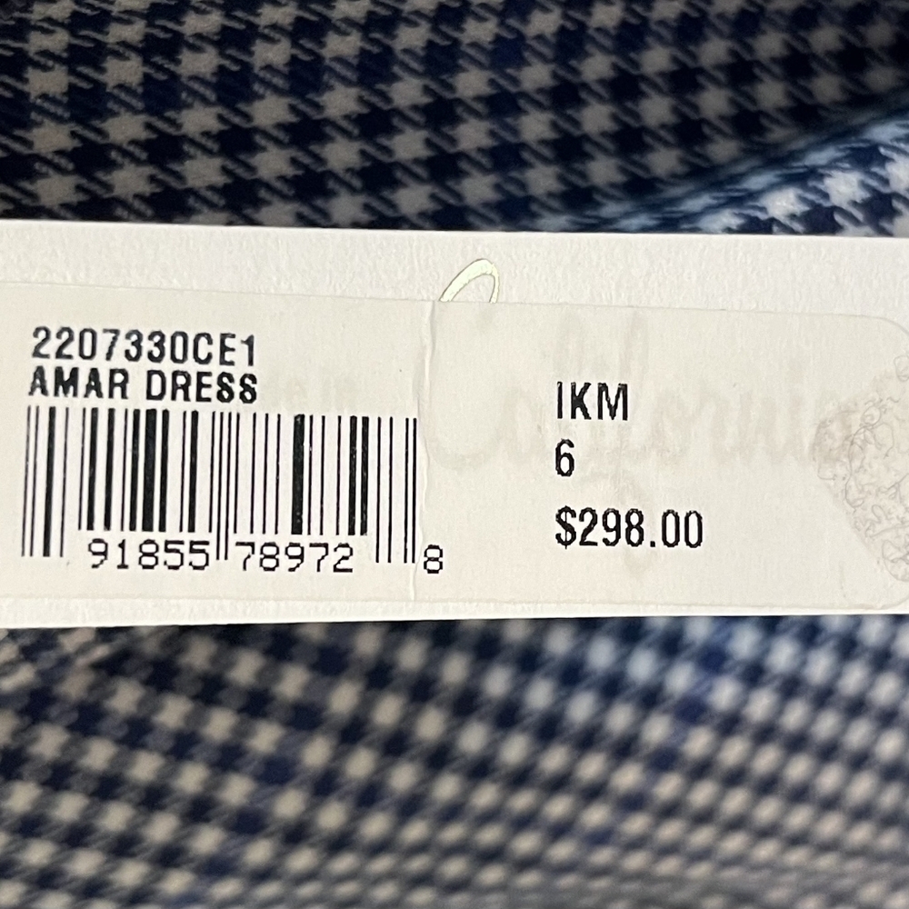 Trina Turk Amar Dress Navy & White Check Size 6    New With Tags - Picture 13 of 16